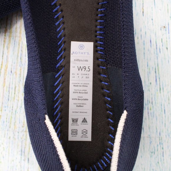 Rothy's Blue Nylon Slip On Casual Flat Loafer Shoes Size 9.5 Wide - Picture 8 of 9